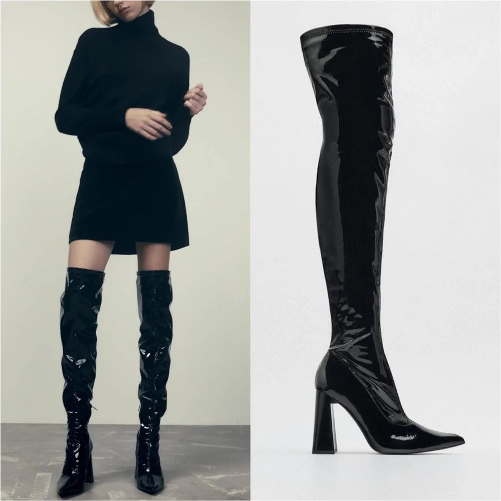 ZARA HIGH HEEL OVER THE KNEE BOOTS